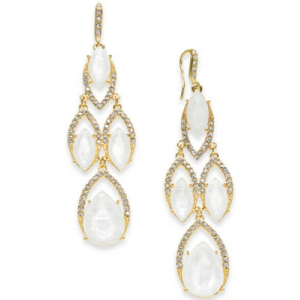 New Inc Crystal & Stone Chandelier Earrings $34.50